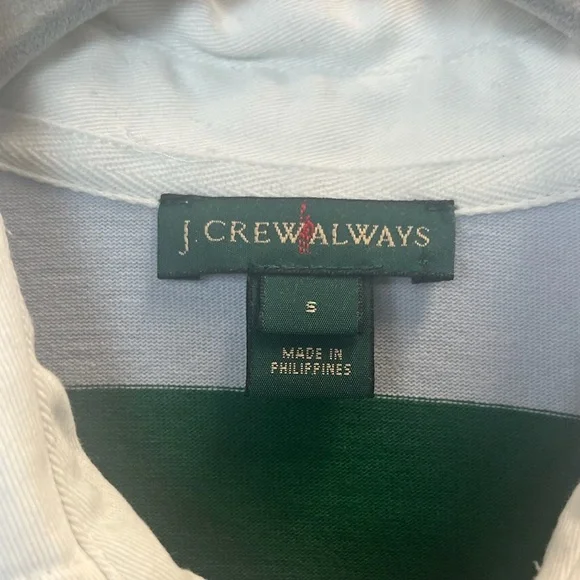 J.Crew Always Rugby Shirt Dress Green Light Blue Size Small 100% Cotton - Picture 4 of 11